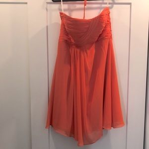 Coral Chiffon Midi Dress